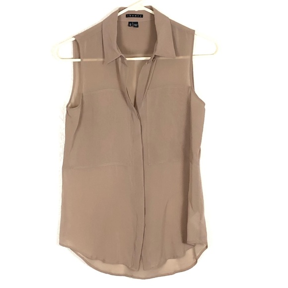 Theory sheer silk sleeveless top sz P/TP - Picture 2 of 8